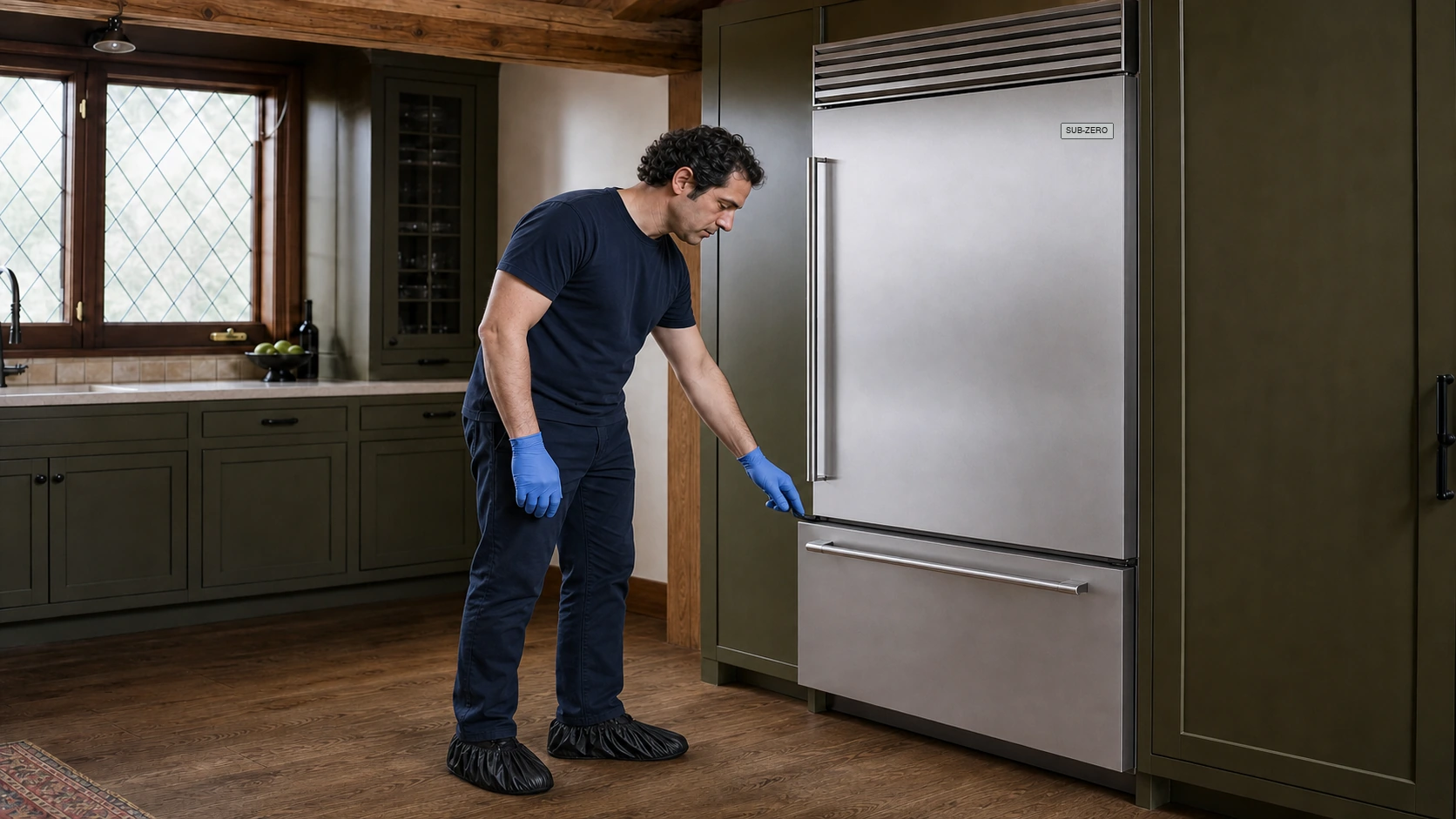 Undercounter ice maker prepared for a professional diagnostic visit